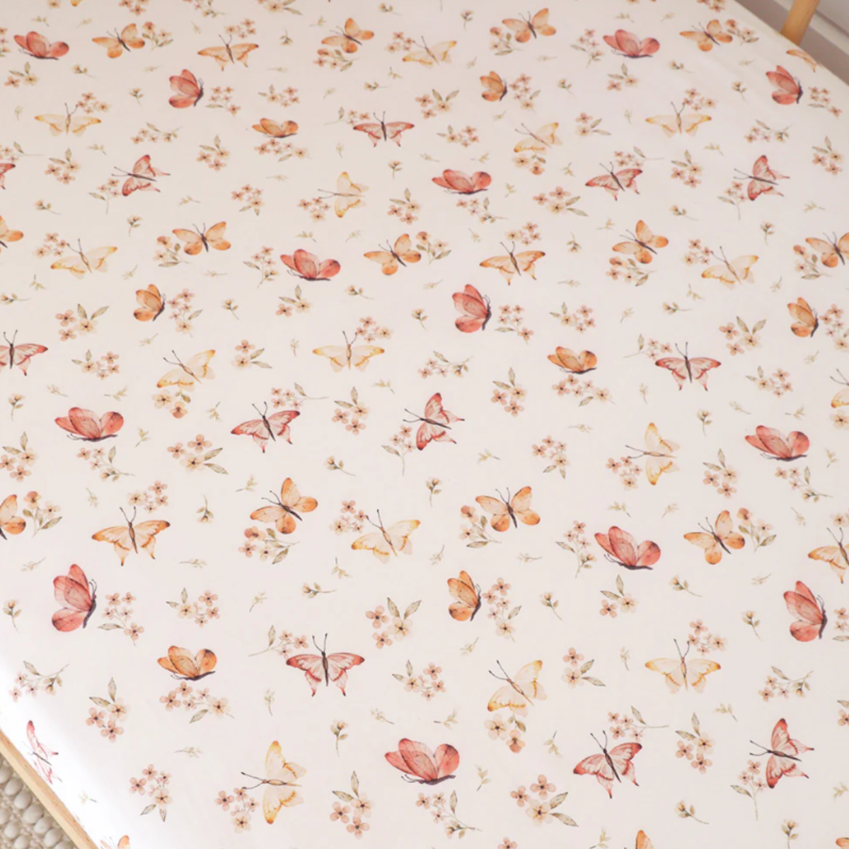 Butterfly Organic Fitted Cot Sheet
