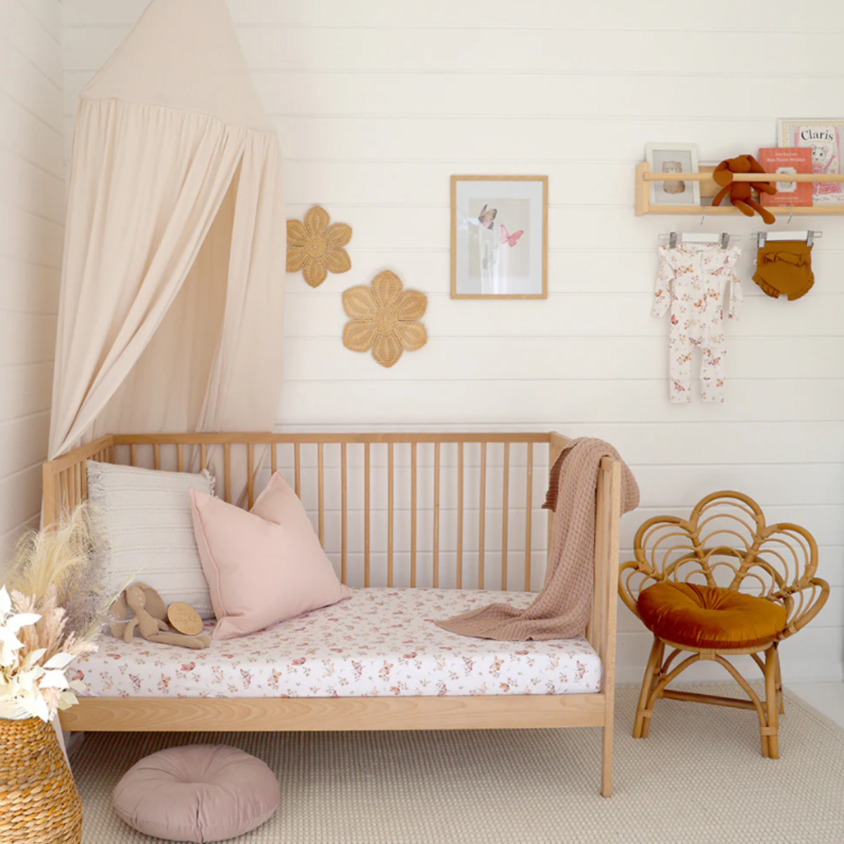 Butterfly Organic Fitted Cot Sheet