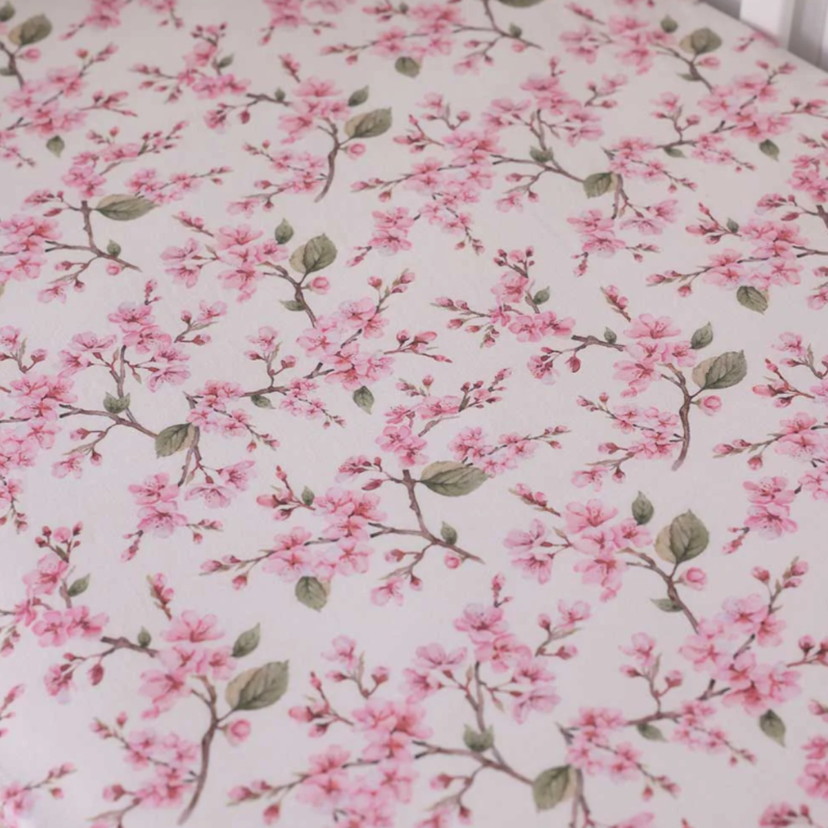 Cherry Blossom Organic Fitted Cot Sheet