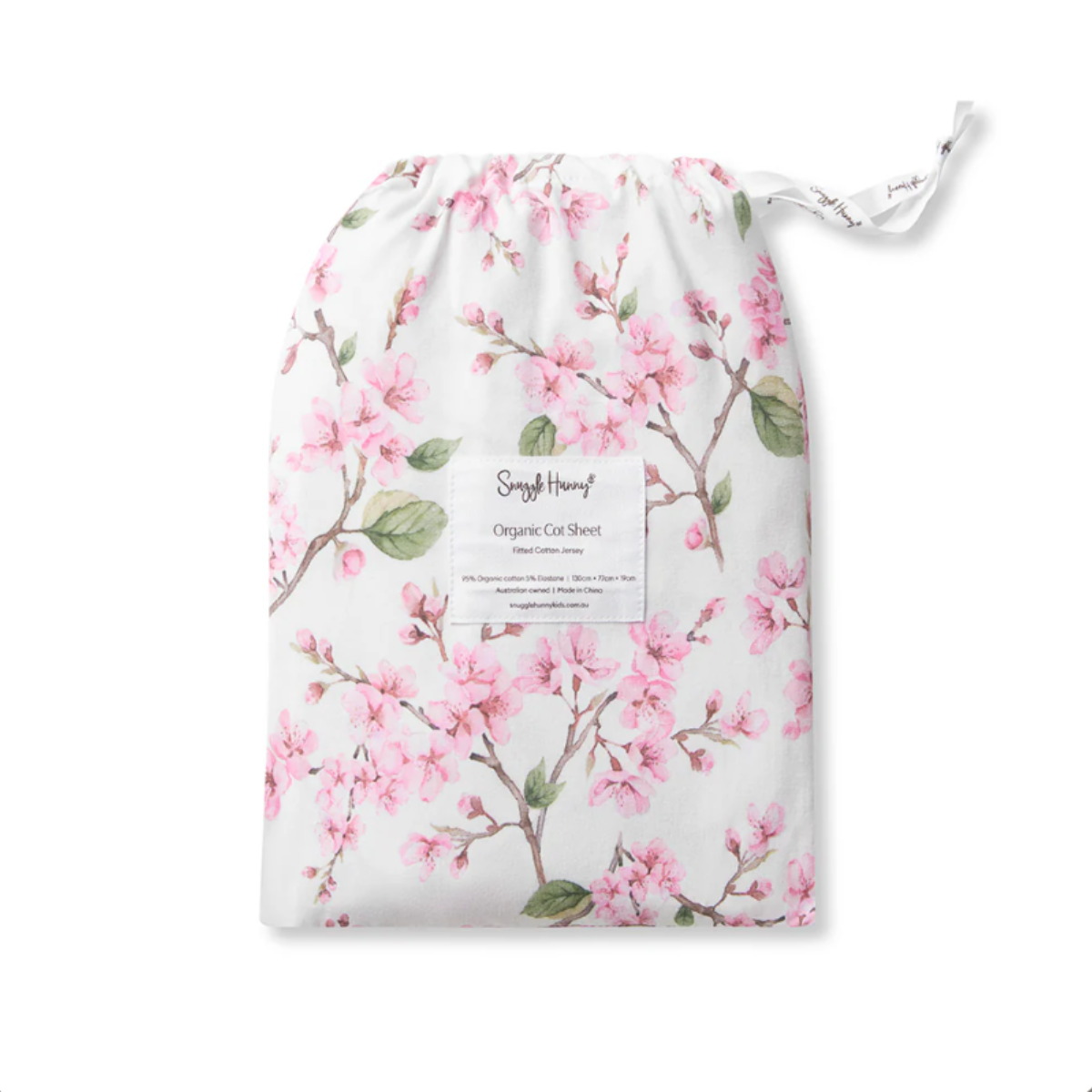 Cherry Blossom Organic Fitted Cot Sheet