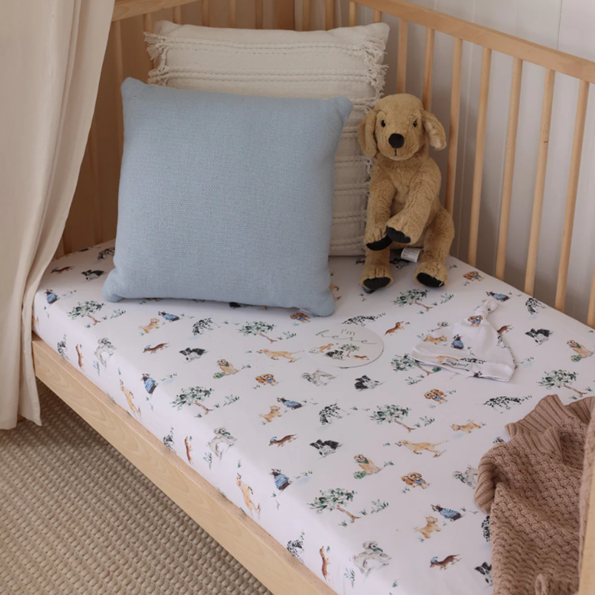 Dog Park Organic Fitted Cot Sheet
