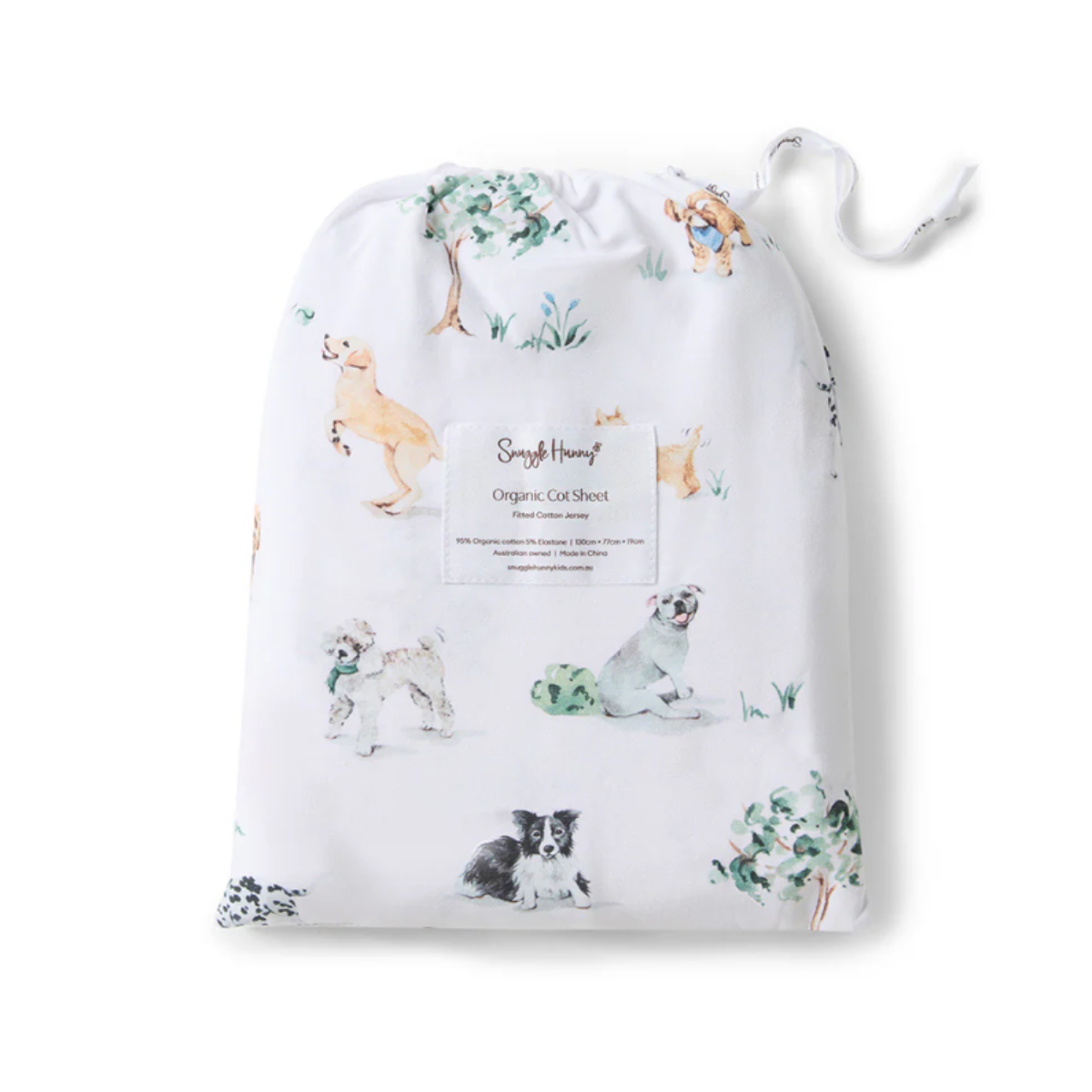 Dog Park Organic Fitted Cot Sheet