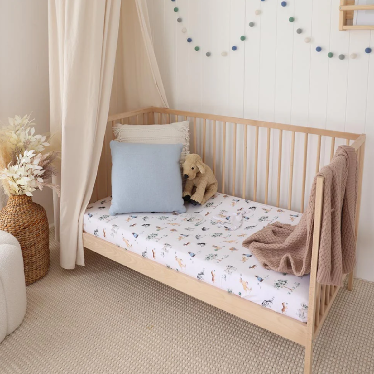 Dog Park Organic Fitted Cot Sheet