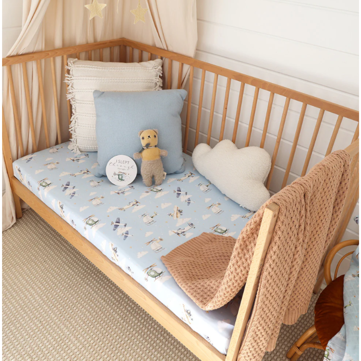 Taking Flight Organic Fitted Cot Sheet