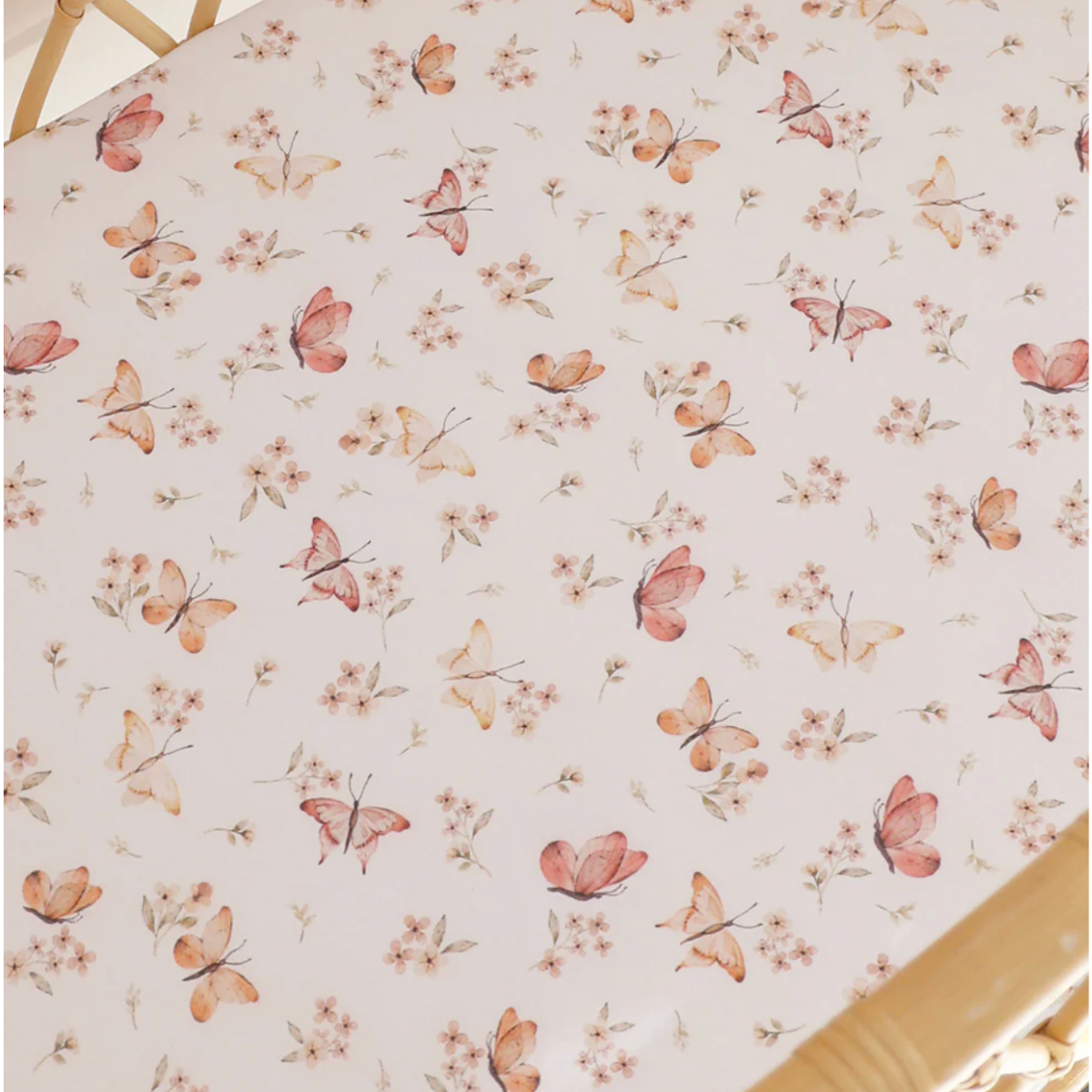 Butterfly Organic Bassinet Sheet /Change Pad Cover