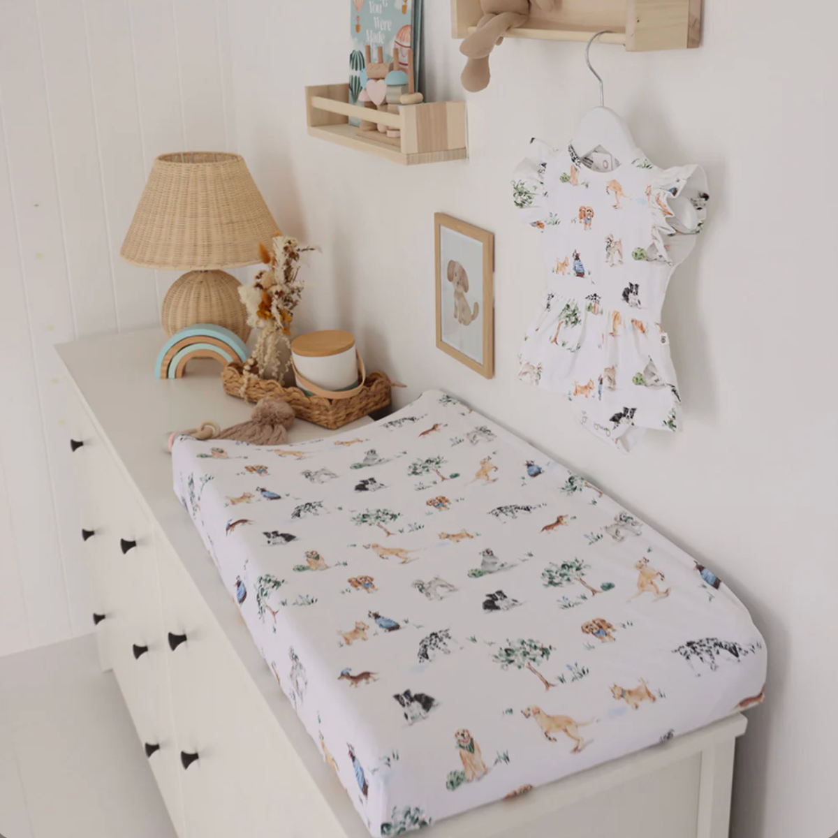 Dog Park Organic Bassinet Sheet /Change Pad Cover