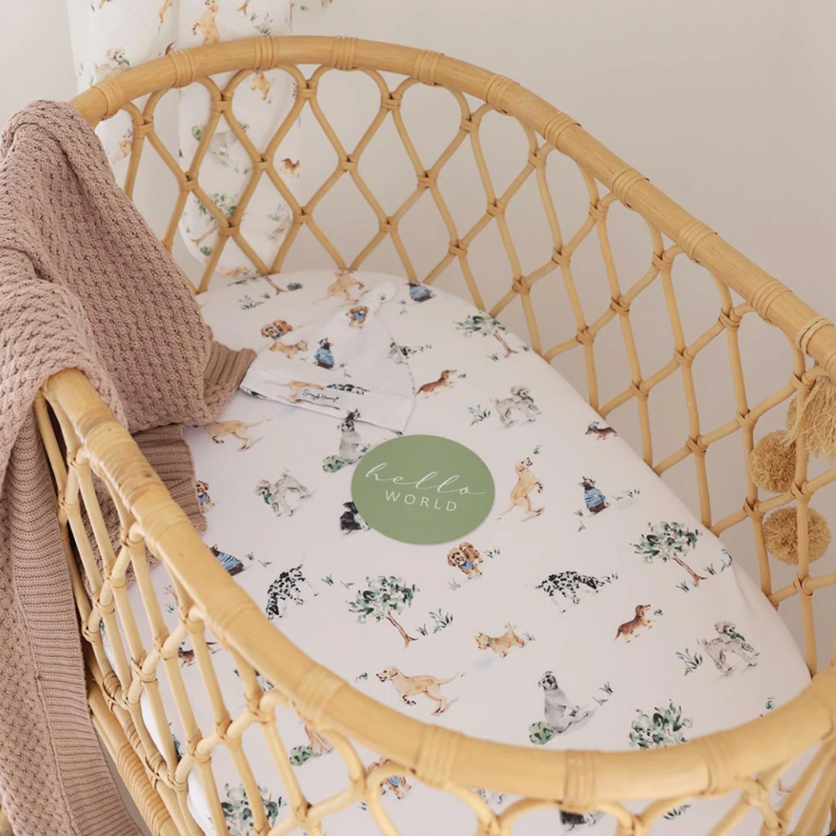Dog Park Organic Bassinet Sheet /Change Pad Cover