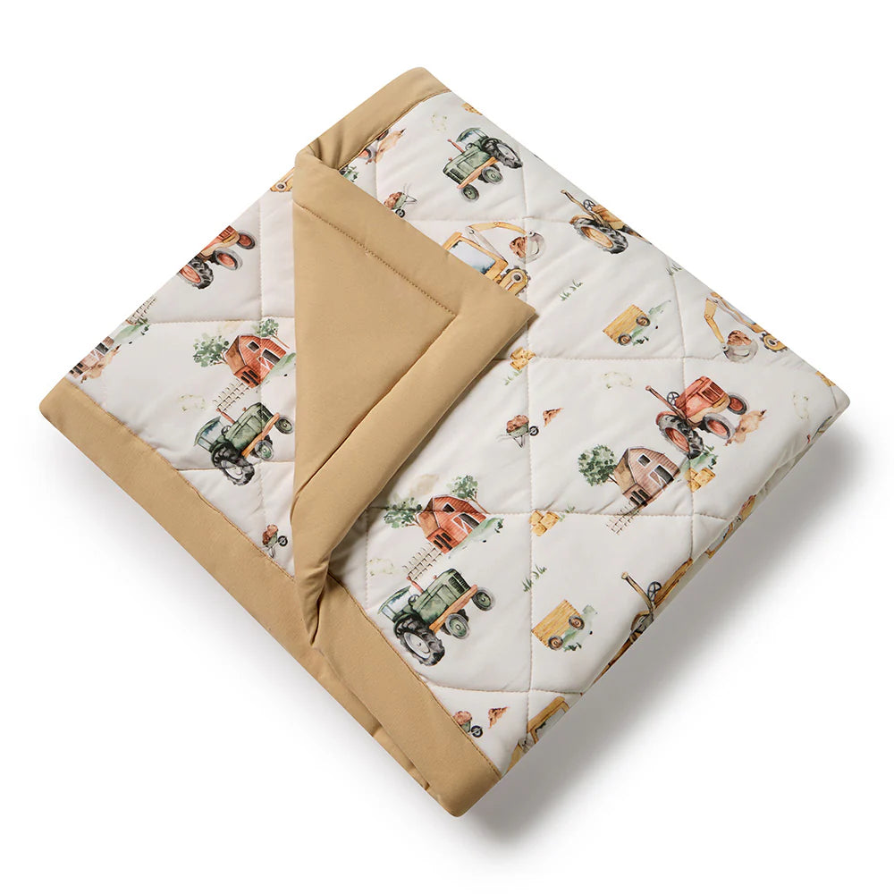 Snuggle Hunny Cot Comforter - Diggers & Tractors