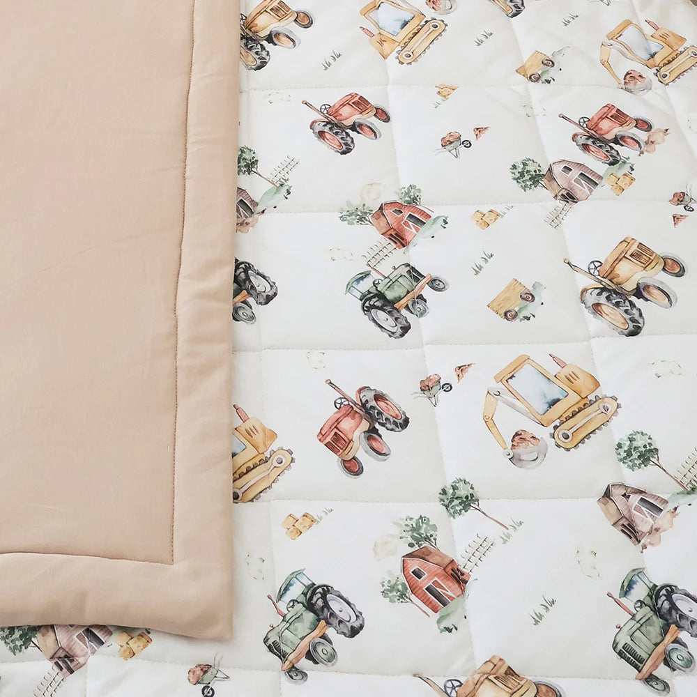 Snuggle Hunny Cot Comforter - Diggers & Tractors