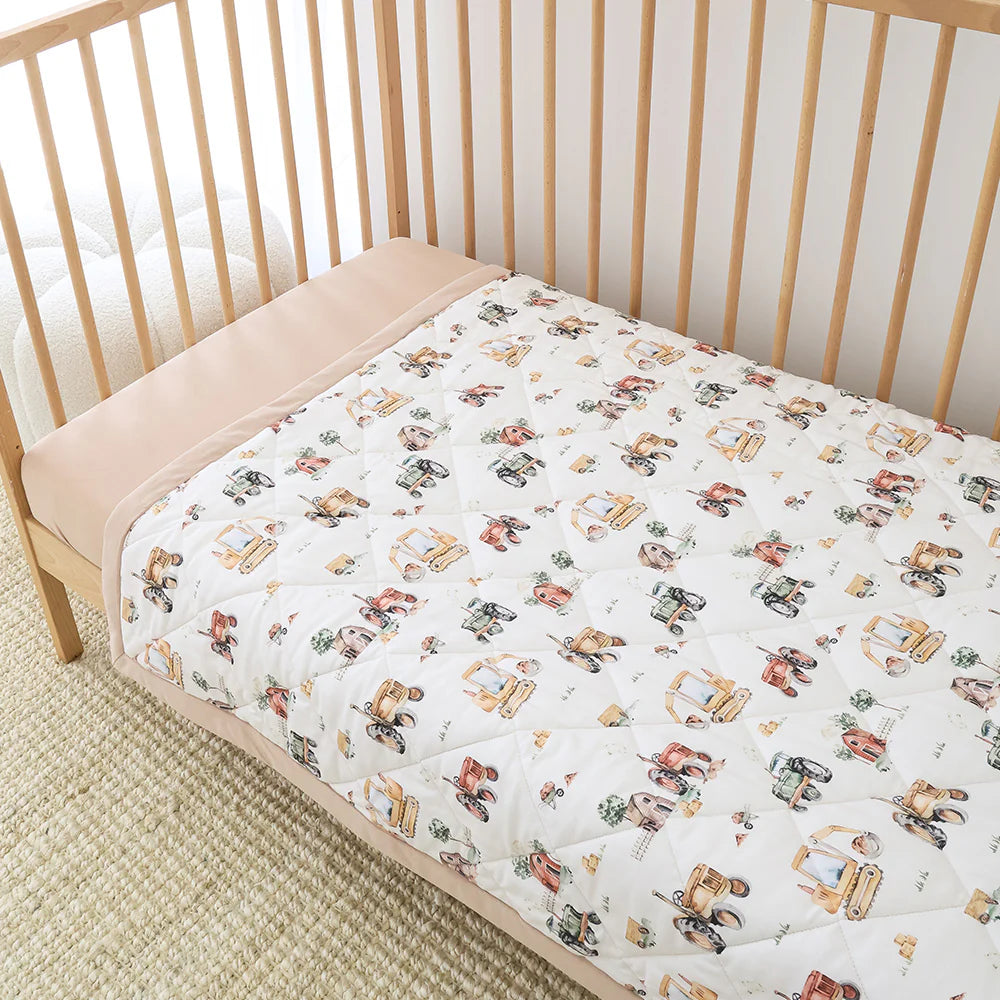 Snuggle Hunny Cot Comforter - Diggers & Tractors