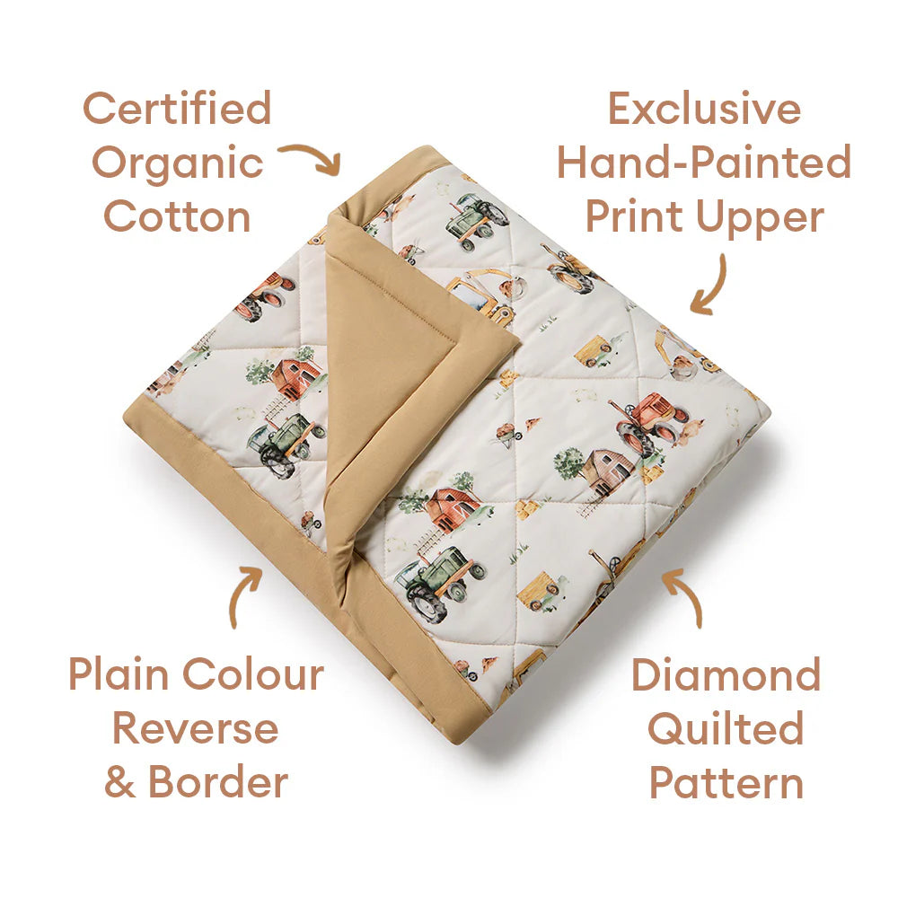 Snuggle Hunny Cot Comforter - Diggers & Tractors
