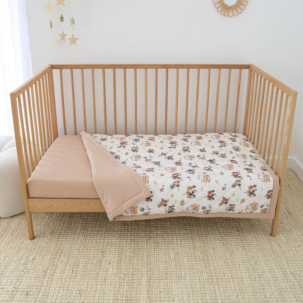 Snuggle Hunny Cot Comforter - Diggers & Tractors