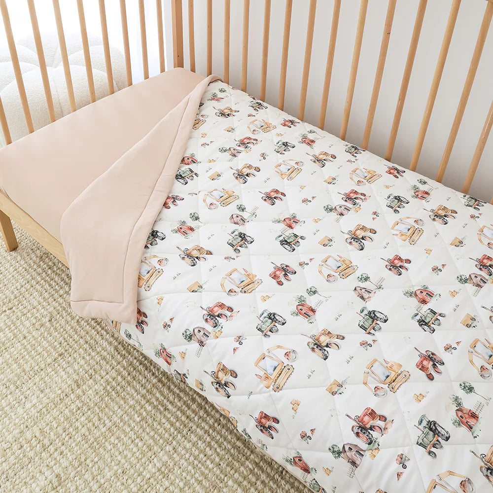 Snuggle Hunny Cot Comforter - Diggers & Tractors
