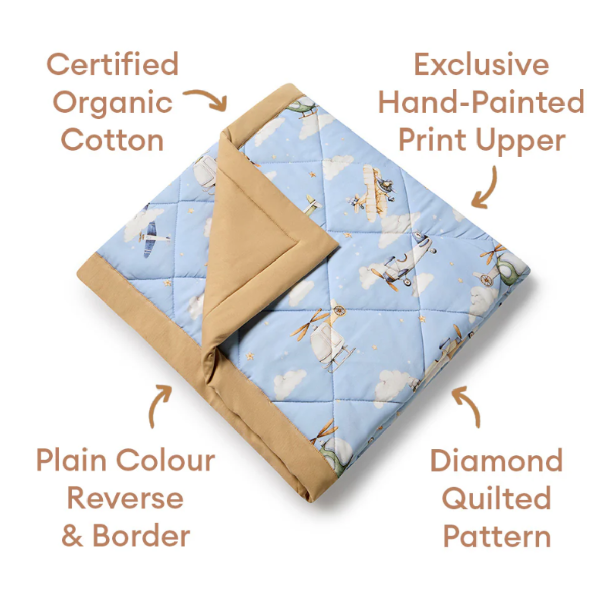 Taking Flight Organic Cotton Cot Comforter