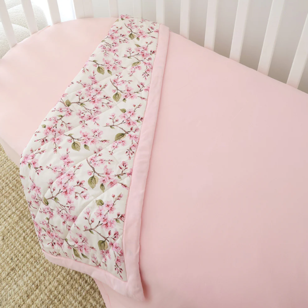 Cherry Blossom Organic Cotton Cot Comforter