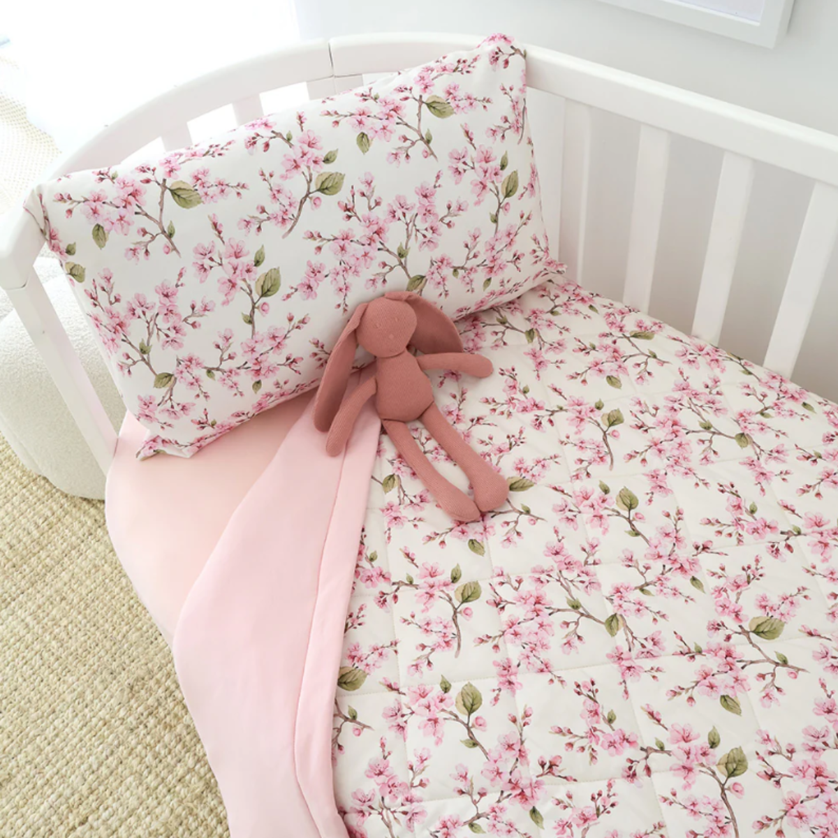 Cherry Blossom Organic Cotton Cot Comforter