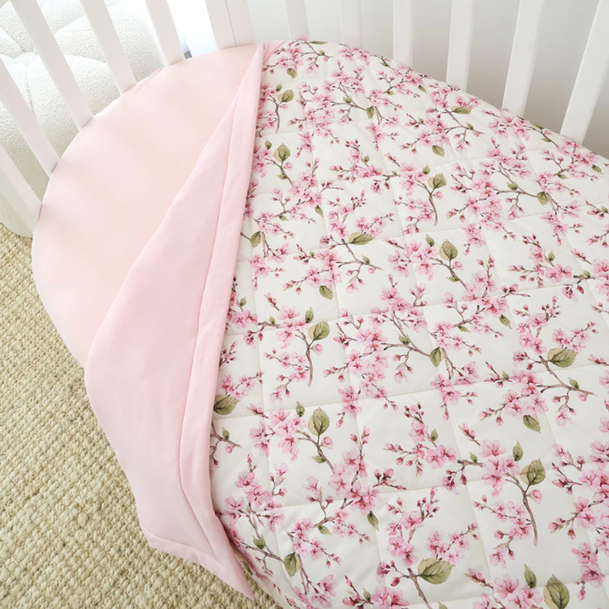 Cherry Blossom Organic Cotton Cot Comforter