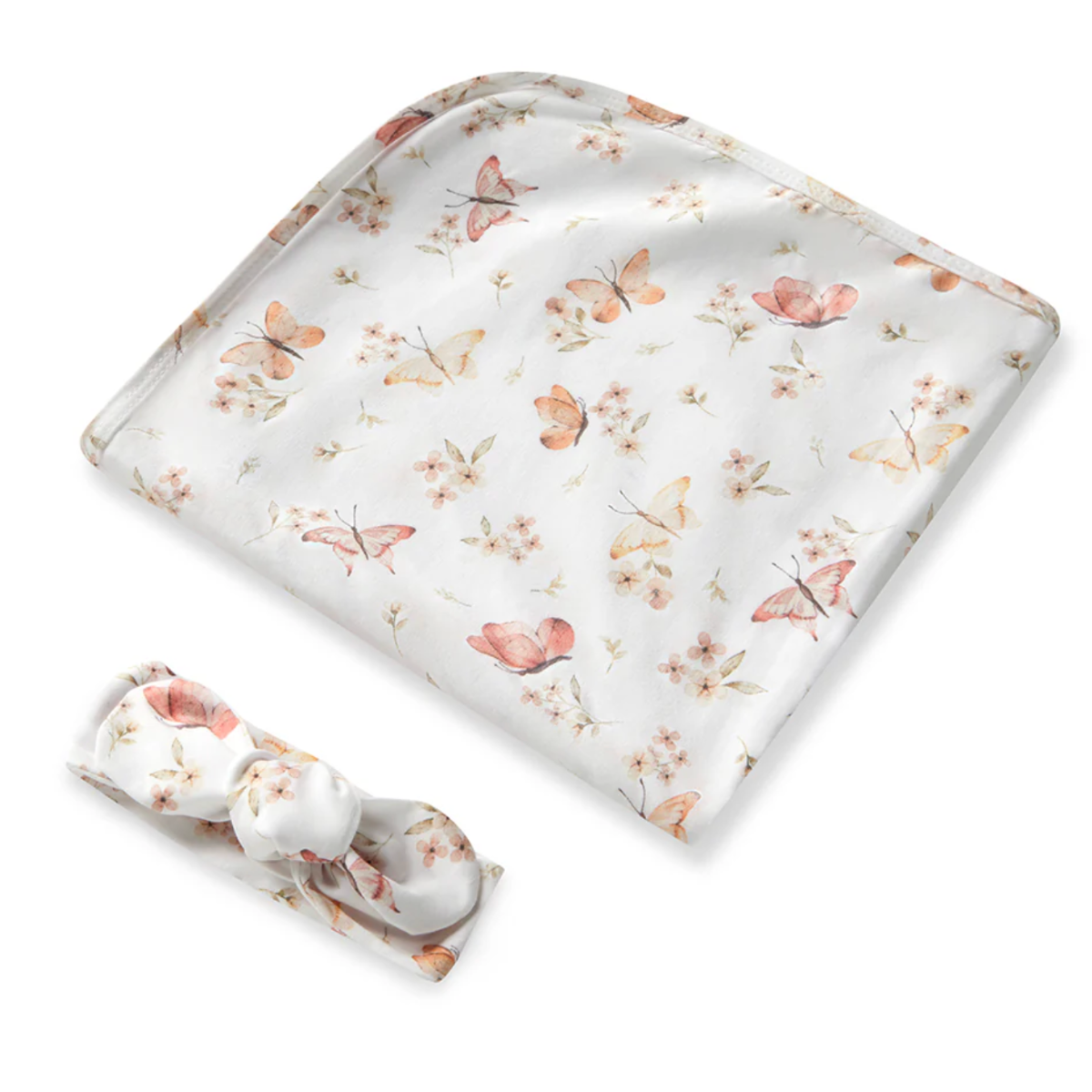Butterfly Organic Jersey Wrap &
Topknot Set