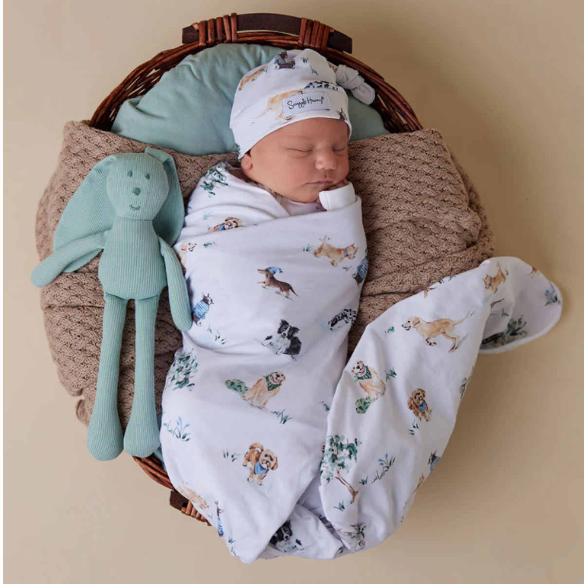 Dog Park Organic Jersey Wrap & Beanie Set