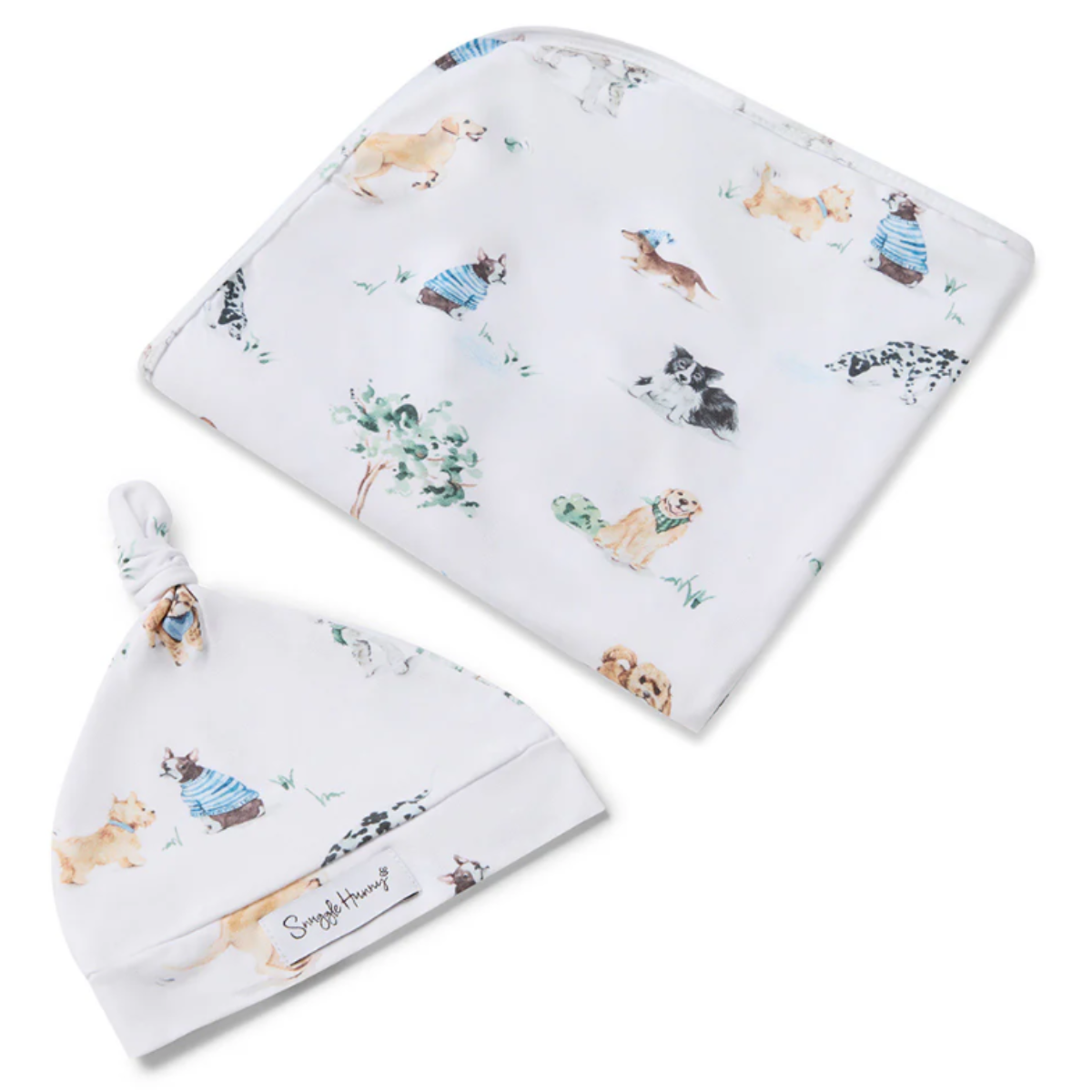 Dog Park Organic Jersey Wrap & Beanie Set