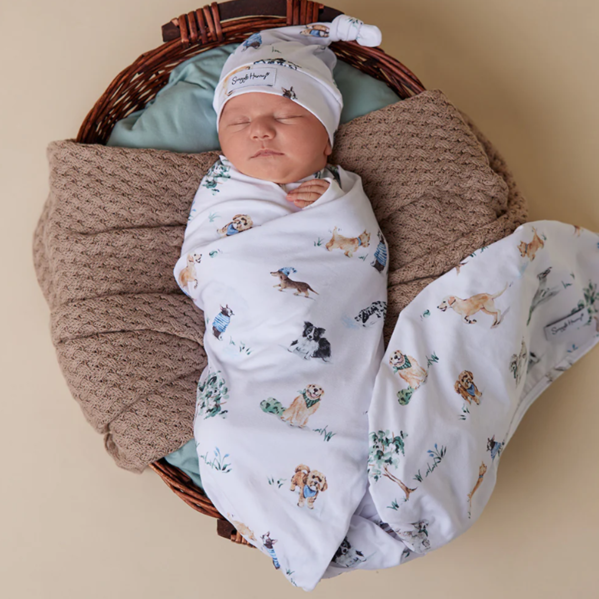 Dog Park Organic Jersey Wrap & Beanie Set