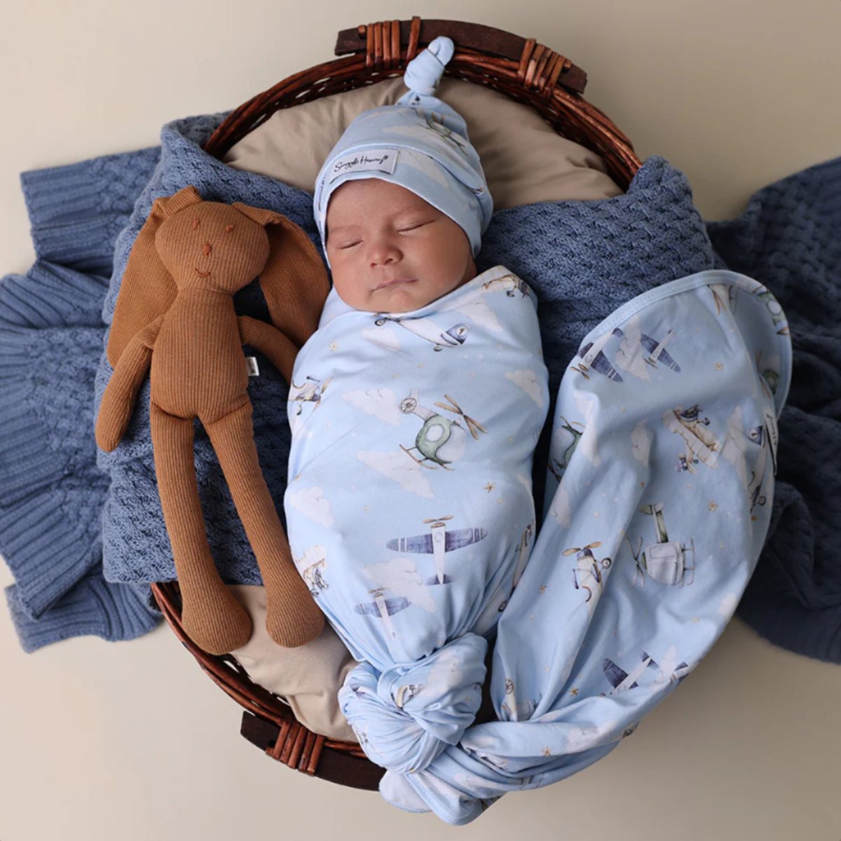 Taking Flight Organic Jersey Wrap & Beanie Set