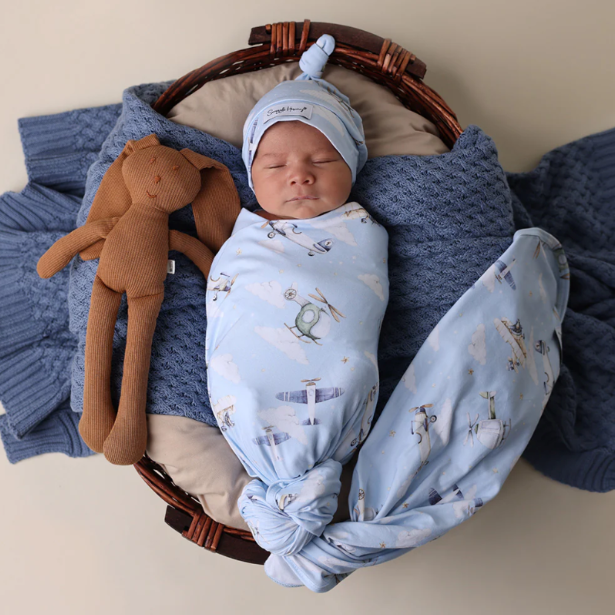 Taking Flight Organic Jersey Wrap & Beanie Set
