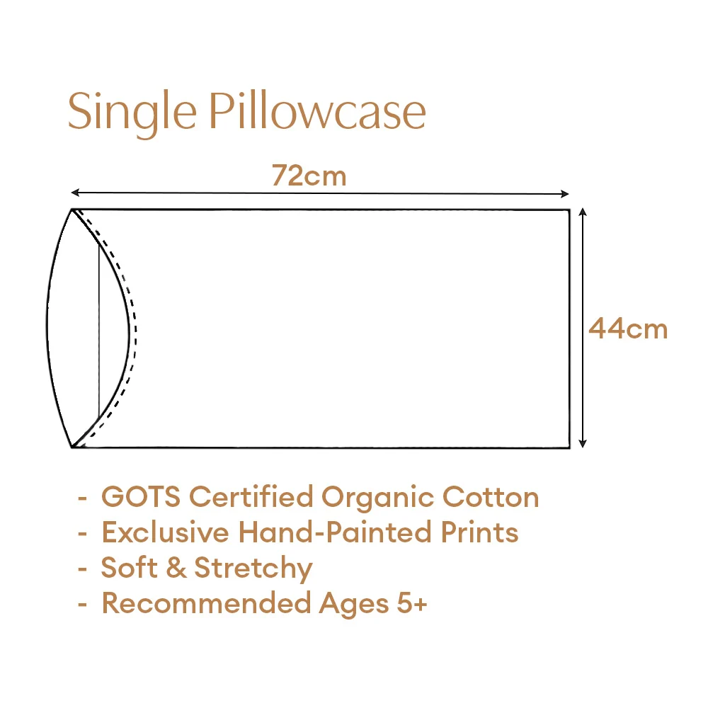 Little Racers Organic Cotton Single Pillowcase 72 x 44cm
