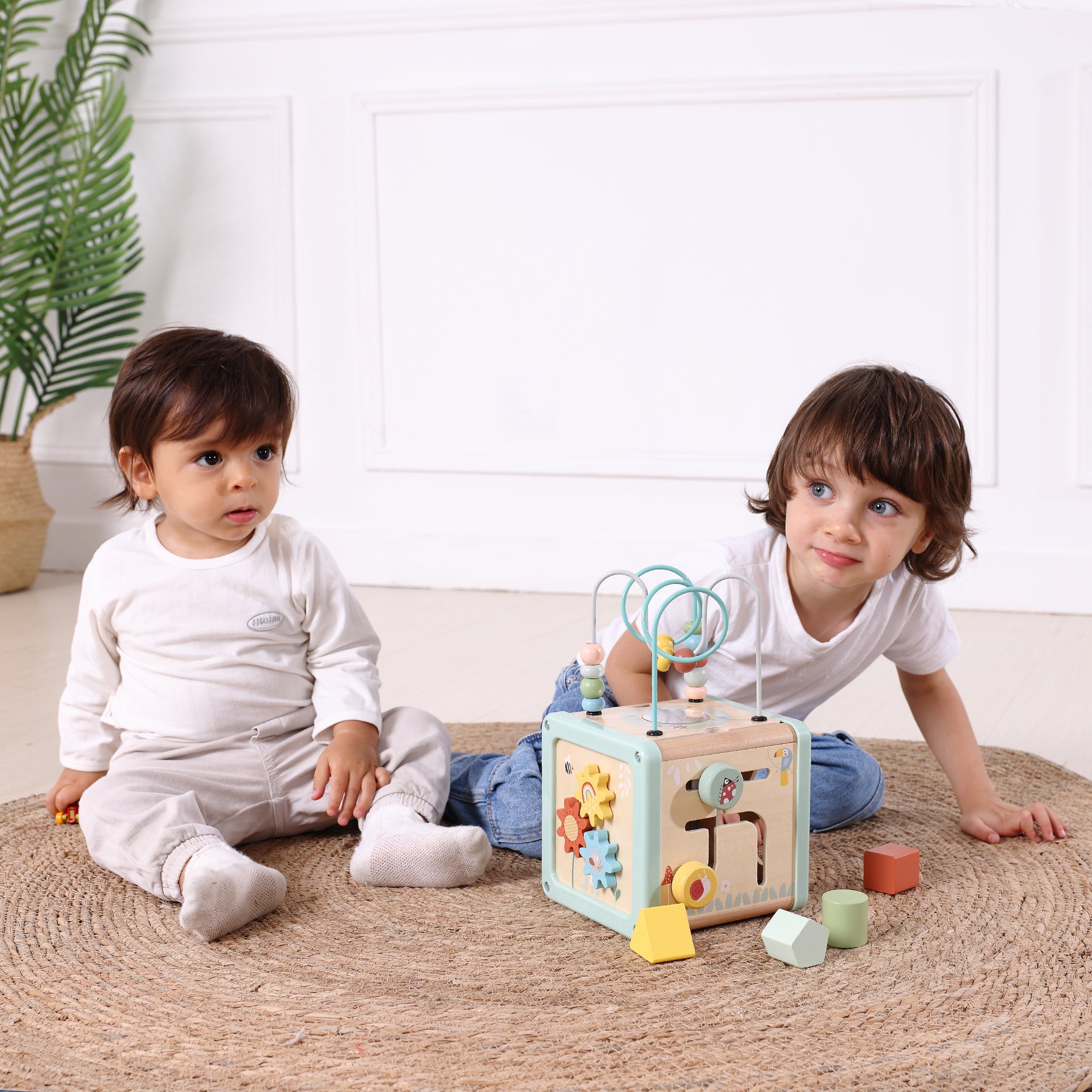 Tooky Toy Play Cube | 5-in-1 Wooden Multi-Activity Cube for Toddlers