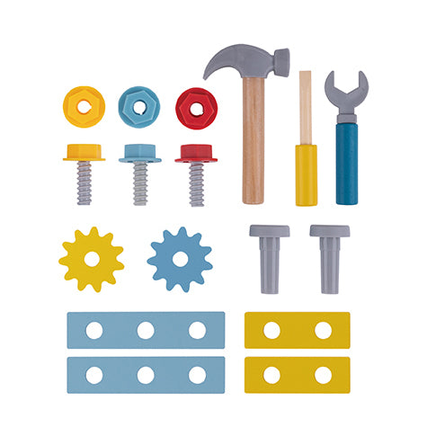 Tooky Toy Wooden Tool Box Set | Builder Playset for Kids