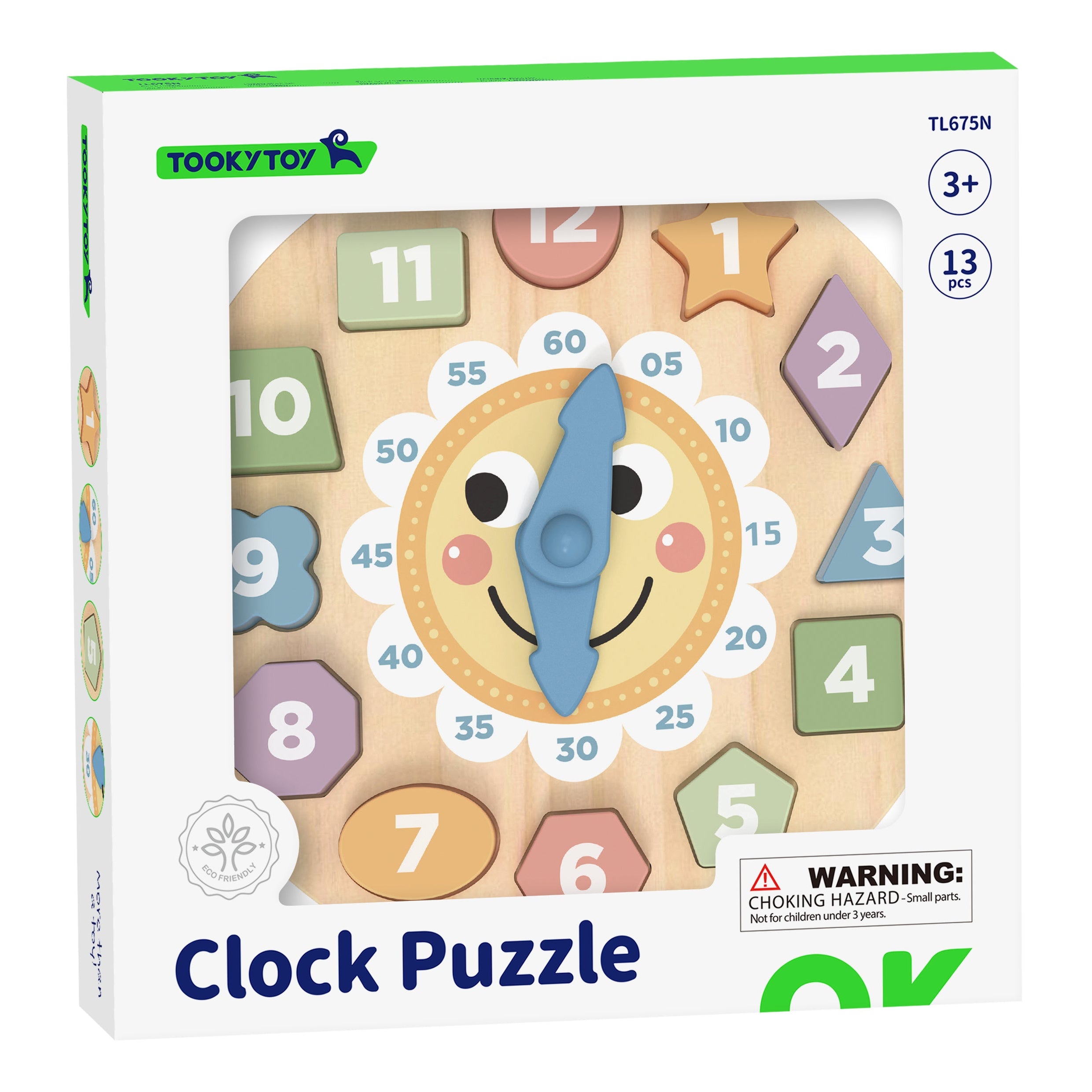 Tooky Toy Clock Wooden Puzzle Toys