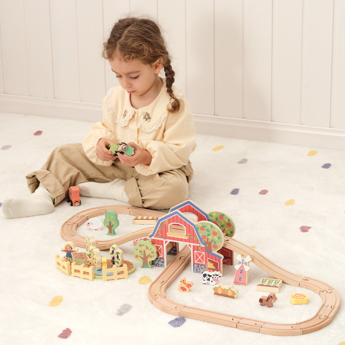 Tooky Toy Farm Train Set