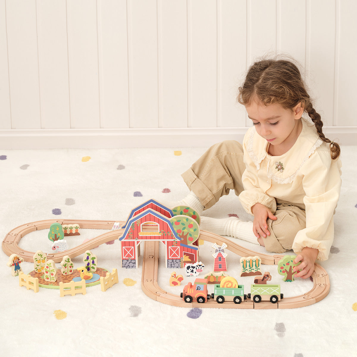 Tooky Toy Farm Train Set