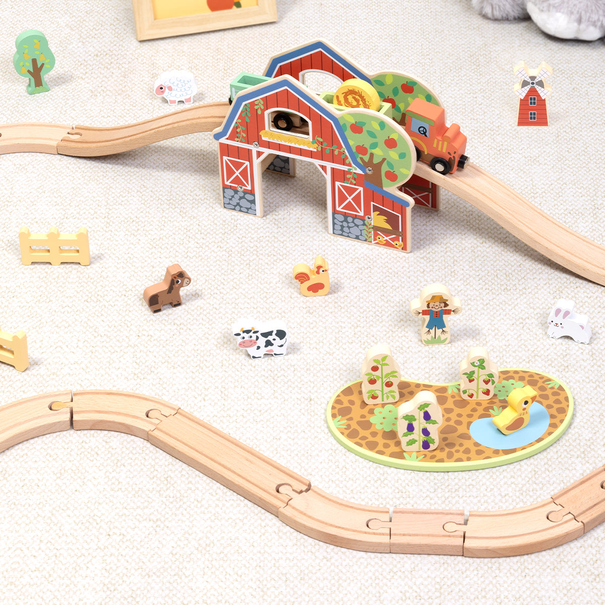 Tooky Toy Farm Train Set