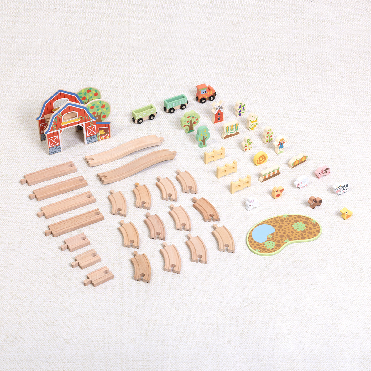 Tooky Toy Farm Train Set