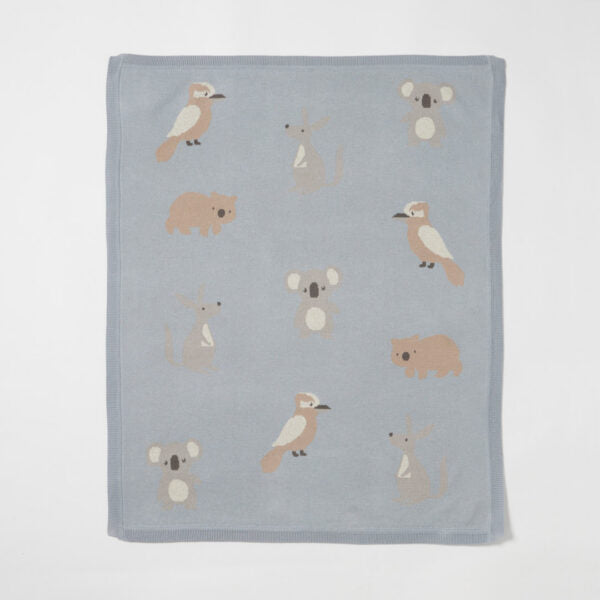 Australiana Knitted Baby Blanket