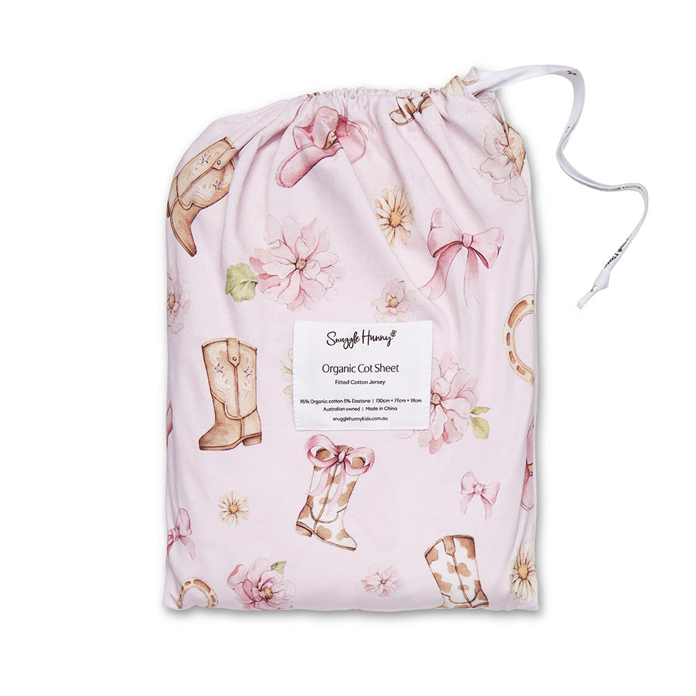Snuggle Hunny Cot Fitted Sheet – Boots & Bows