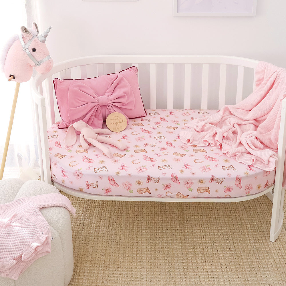 Snuggle Hunny Cot Fitted Sheet – Boots & Bows