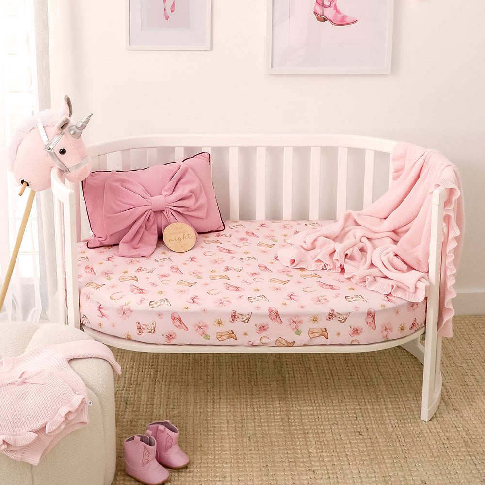 Snuggle Hunny Cot Fitted Sheet – Boots & Bows