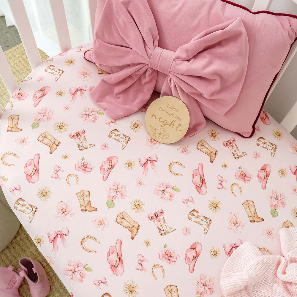 Snuggle Hunny Cot Fitted Sheet – Boots & Bows