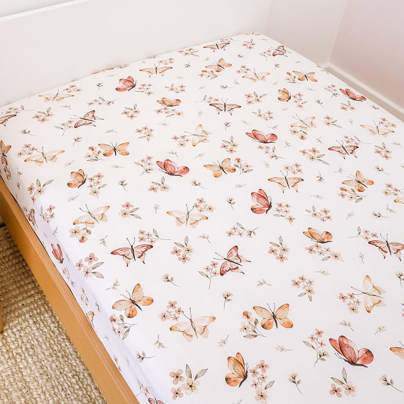 Snuggle Hunny Double Fitted Sheet - Butterfly