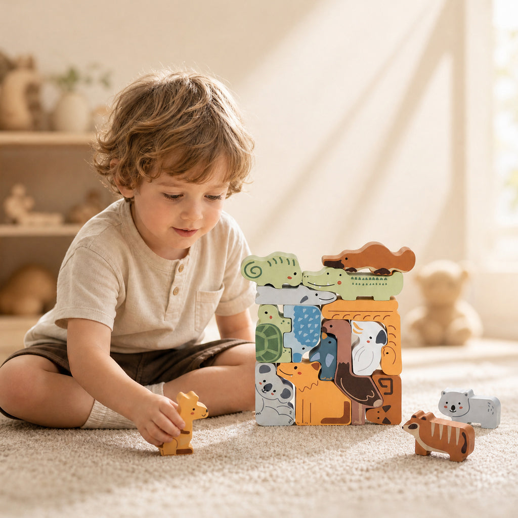 Aussie Animal Stacking Blocks - Coloured