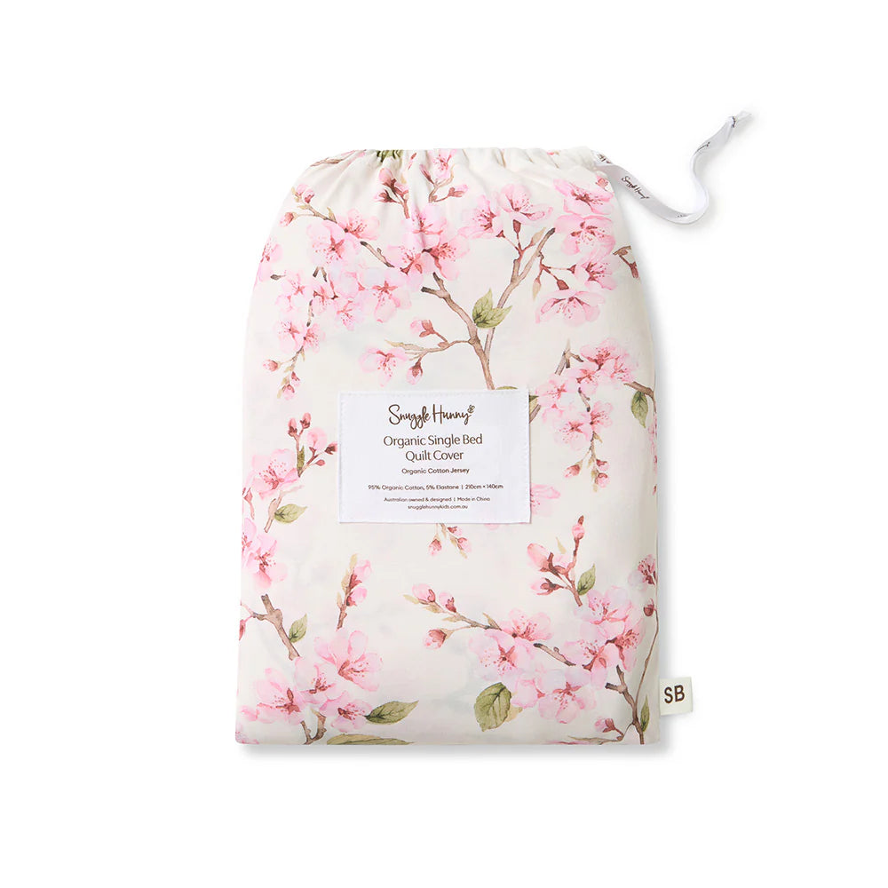 Snuggle Hunny Single Quilt Cover - Cherry Blossom