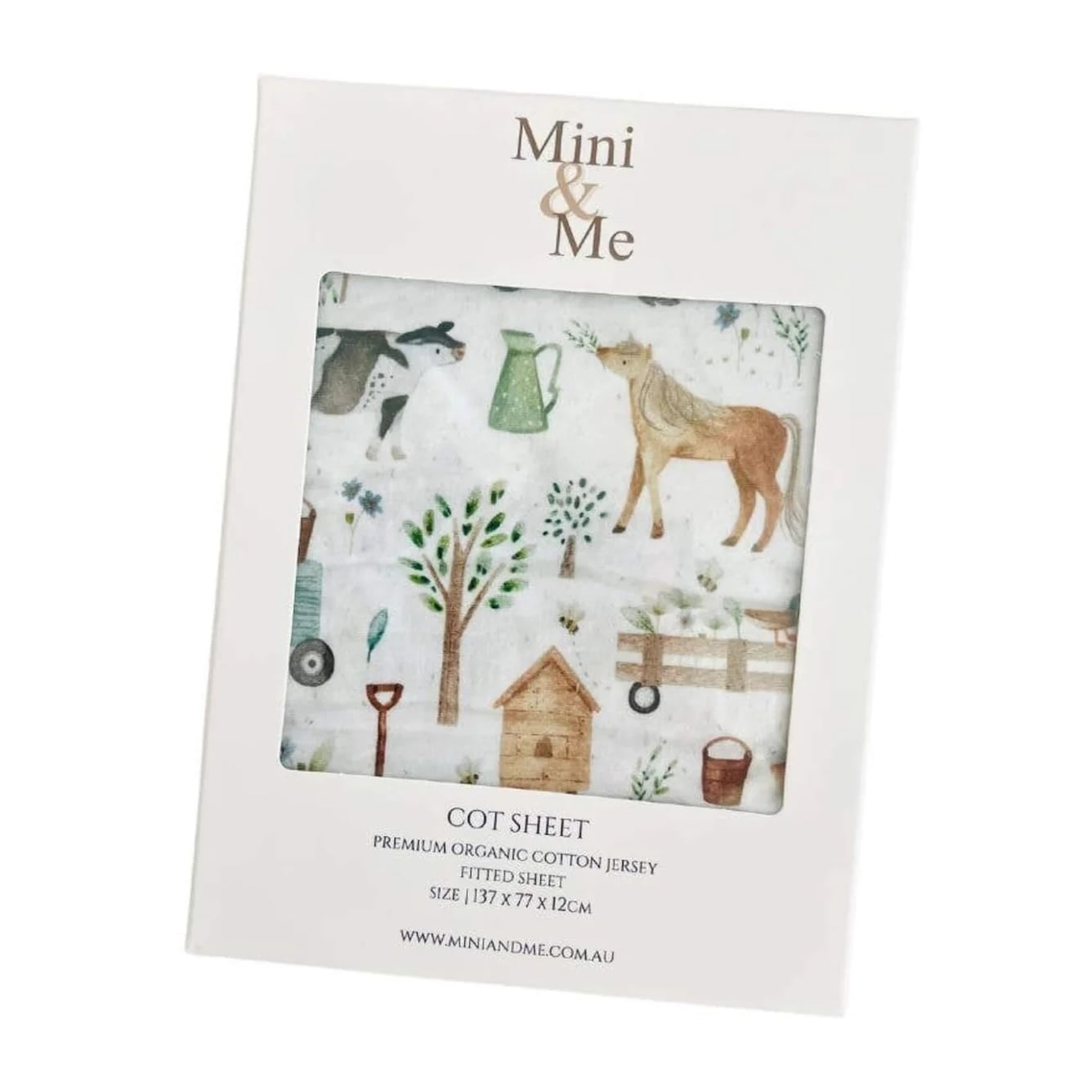 Cuddle Bug Cot Fitted Sheet 132 x 70cm - Farm Life