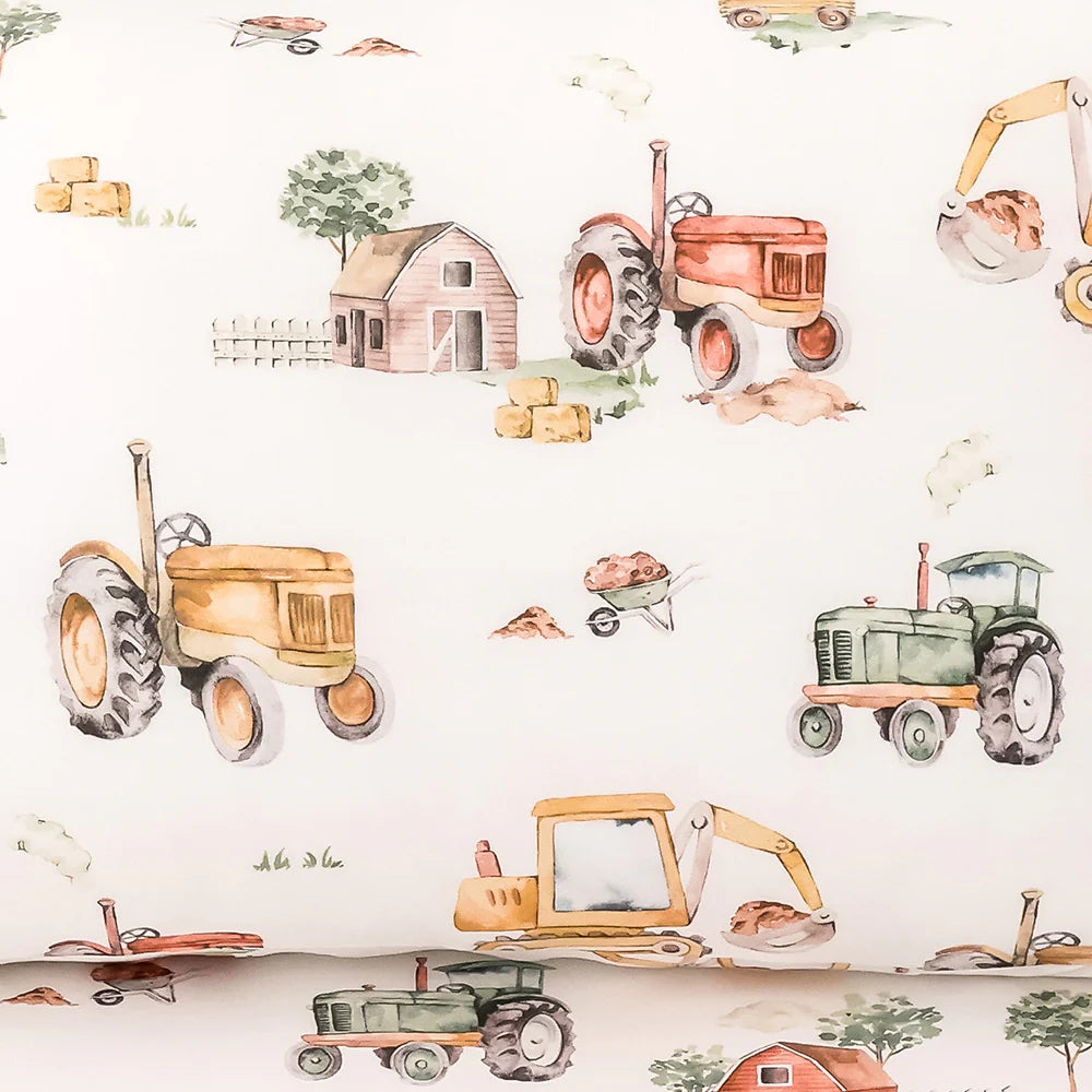 Snuggle Hunny Single Pillowcase - Diggers & Tractors