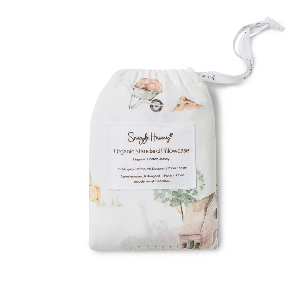 Snuggle Hunny Single Pillowcase - Diggers & Tractors