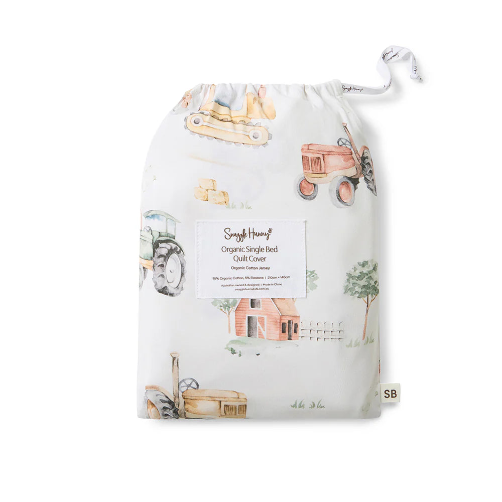 Snuggle Hunny Double Quilt Cover - Diggers & Tractors