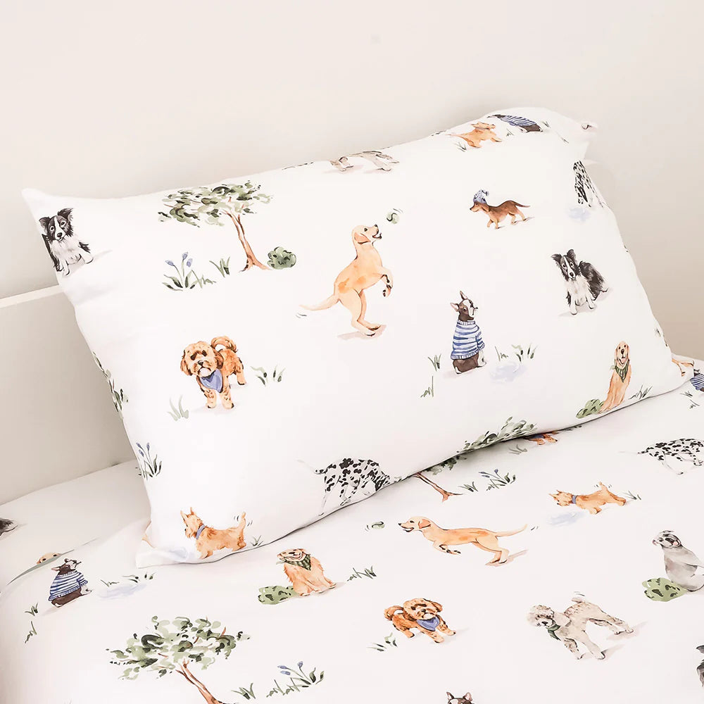 Snuggle Hunny Single Pillowcase - Dog Park