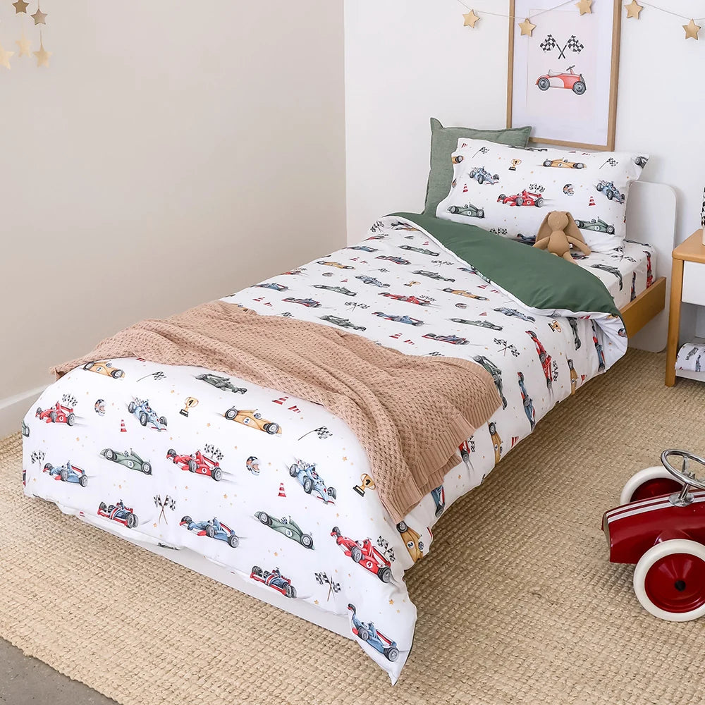 Little Racers Organic Cotton Single Pillowcase 72 x 44cm