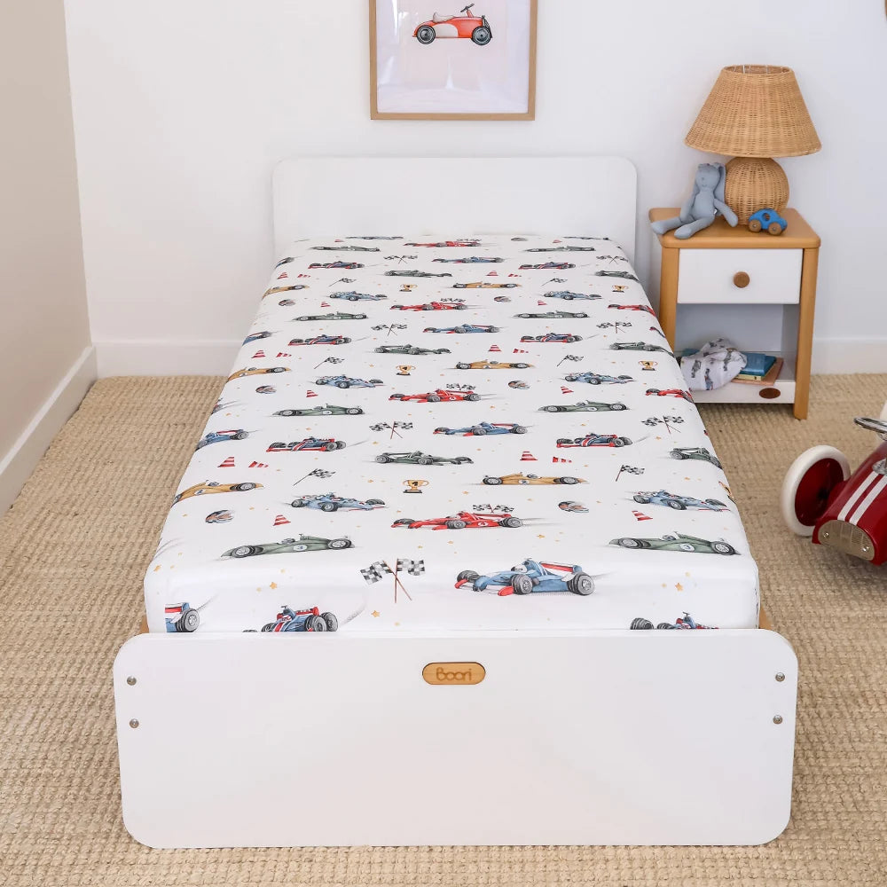 Little Racers Organic Cotton King Single Fitted Sheet
